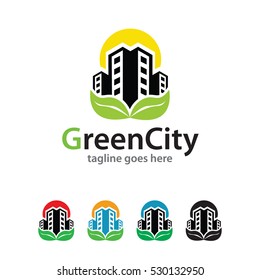 Green City Logo Template Design Vector