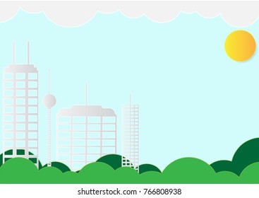 Green City with Nature Friendly concept, Vector illustration.