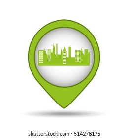 green city pin map icon vector illustration eps 10