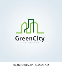 Green City Real Estate Logo Template.