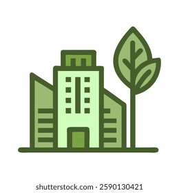 Green city representing renewable resources and sustainable urban living