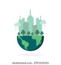 green city save the world icon concept