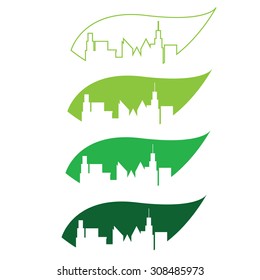 Green City Silhouette Stock Vector (Royalty Free) 308485973 | Shutterstock