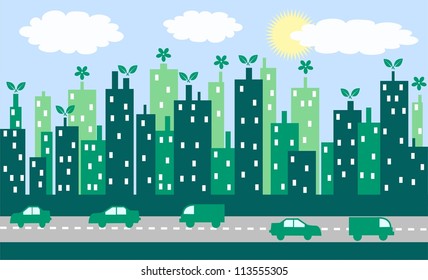 green city skyline