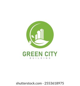 green city skyline logo design property  building vector icon