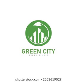 green city skyline logo design property  building vector icon