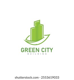 green city skyline logo design property  building vector icon