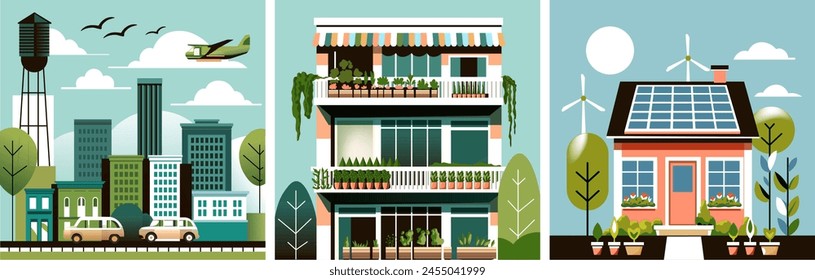 Vector del concepto de sustentabilidad Green City