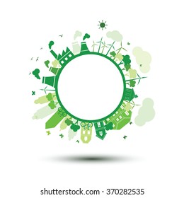 green city sustainable nature concept ,vector illustration