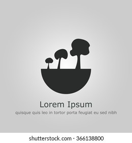 Green city tree icon on grey background with text and slogan