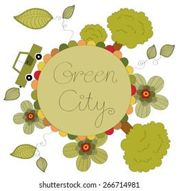 Green city vector illustration