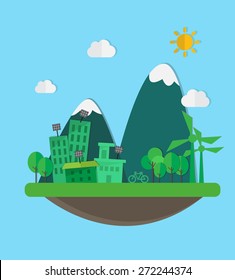 Green City, vector illustration