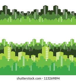 green city, vector illustration, background