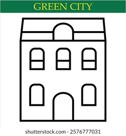 green city Vector Line Icon  art by illustrator eps 10