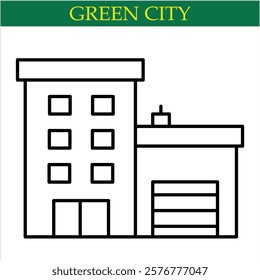 green city Vector Line Icon  art by illustrator eps 10
