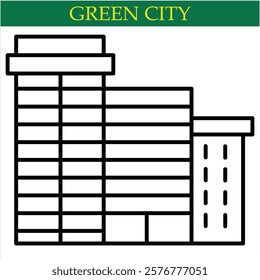 green city Vector Line Icon  art by illustrator eps 10
