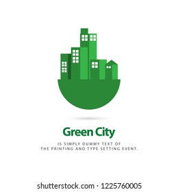 Green City Vector Template Design Illustration