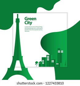 Green City Vector Template Design Illustration