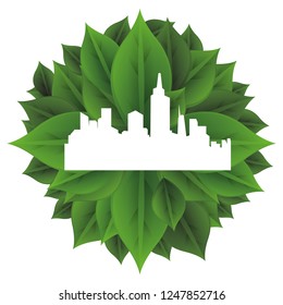 green cityscape ecology icon