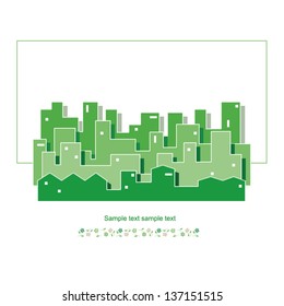 green cityscape vector illustration
