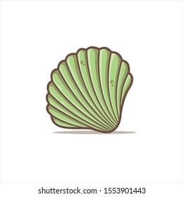 green clam vector illustration in isolated white