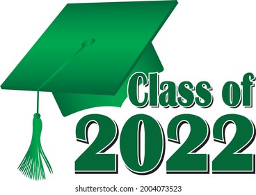 Green Class of 2022 Graduation Cap