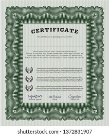 Green Classic Certificate template. With background. Retro design. Customizable, Easy to edit and change colors. 