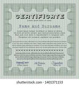 Green Classic Certificate template. Complex background. Detailed. Excellent design. 