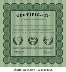 Green Classic Certificate template. Customizable, Easy to edit and change colors. With quality background. Sophisticated design. 