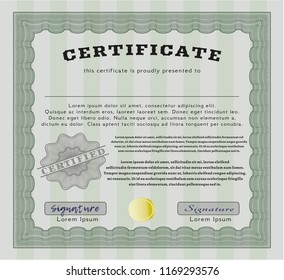 Green Classic Certificate template. Easy to print. Elegant design. Customizable, Easy to edit and change colors. 