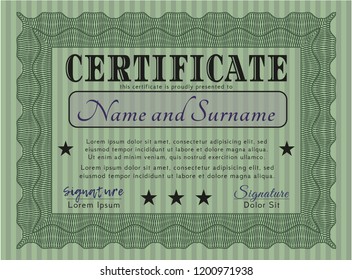 Green Classic Certificate template. Easy to print. Perfect design. Detailed. 