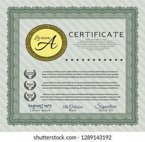 Green Classic Certificate template. Lovely design. Customizable, Easy to edit and change colors. Easy to print. 