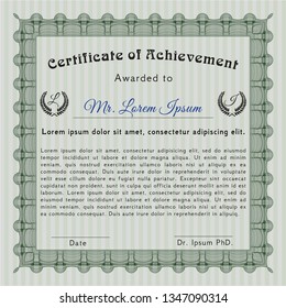Green Classic Certificate template. Nice design. Customizable, Easy to edit and change colors. With background. 