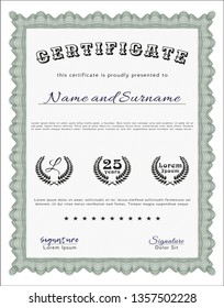 Green Classic Certificate template. Perfect design. Detailed. With quality background. 