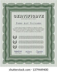 Green Classic Certificate template. Perfect design. With complex background. Customizable, Easy to edit and change colors. 
