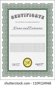  Green Classic Certificate template. Retro design. Customizable, Easy to edit and change colors. With linear background. 