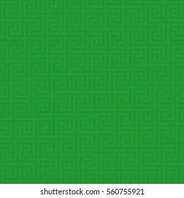 Green Classic meander seamless pattern. Greek key neutral tileable linear vector background.