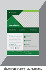 Green classic modern business flyer design template vector
