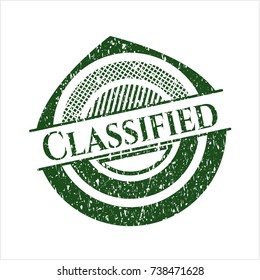 Green Classified distress rubber stamp