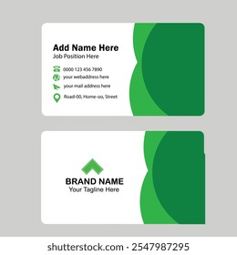 Green clean corporate business card.