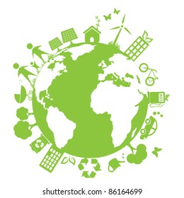 Green and clean environment symbols