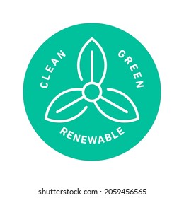 Icono de vector de energía verde, limpia y renovable