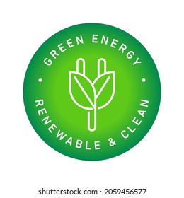 Green, Clean, Renewable Energy Vector Icon