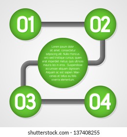 Green clean vector circle infographics template background