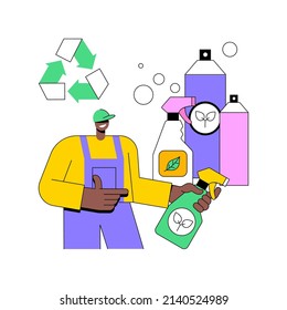 Green cleaning abstract concept vector illustration. Eco cleaning company, environmentally friendly service, natural detergent product, laundry equipment, washing chemical abstract metaphor.