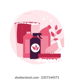 Green cleaning abstract concept vector illustration. Eco cleaning company, environmentally friendly service, natural detergent product, laundry equipment, washing chemical abstract metaphor.