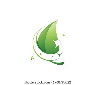 Green cleaning logo design template