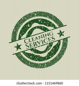 Green Cleaning Services distressed rubber stamp