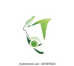 green cleanliness sparkling icon logo design template