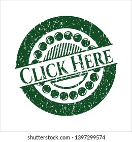 Green Click Here grunge stamp